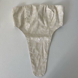 NEW Cherie women’s tan‎ cream snake print textured crop shine party top small